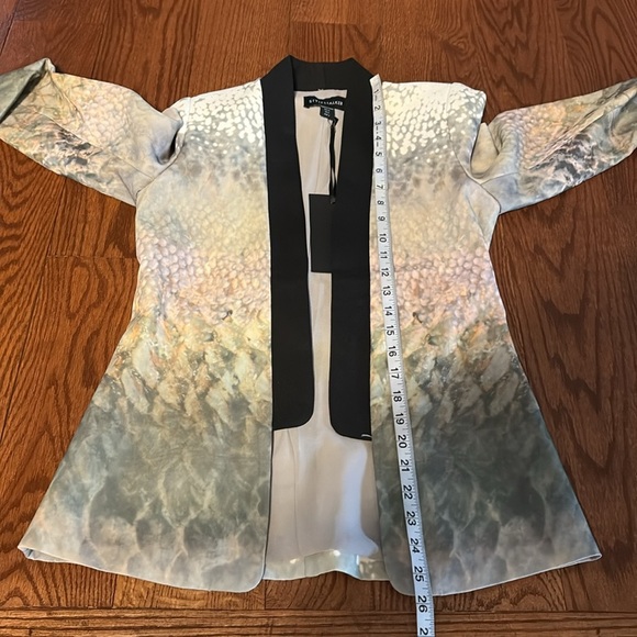 Elegant Multicolor Women's tuxedo like blazer Jacket hook and eye front close S - Picture 15 of 17